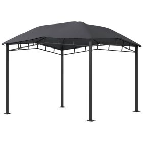 Outsunny 10' x 10' Soft Top Patio Gazebo Outdoor Canopy with Geometric Roof, All-weather Steel Frame, Gray