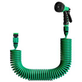 EVA Recoil Garden Hose Flexible Self-coiling Water Hose with 3/4” and 1/2” Adapter with 7 Spraying Modes for Boat Greenhouse Yard Patio (Option: 20M)